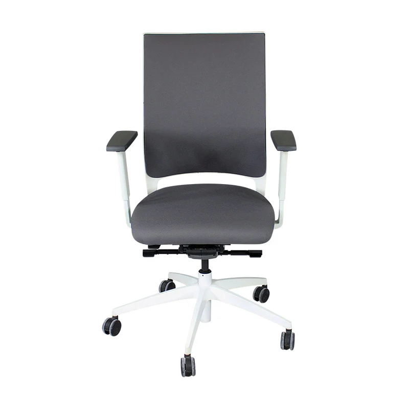 Sedus: Quarterback Office Chair with White Frame in Grey Fabric - Refurbished