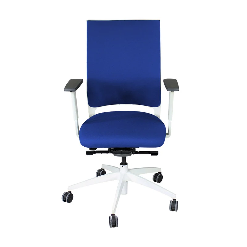 Sedus: Quarterback Office Chair with White Frame in Blue Fabric - Refurbished