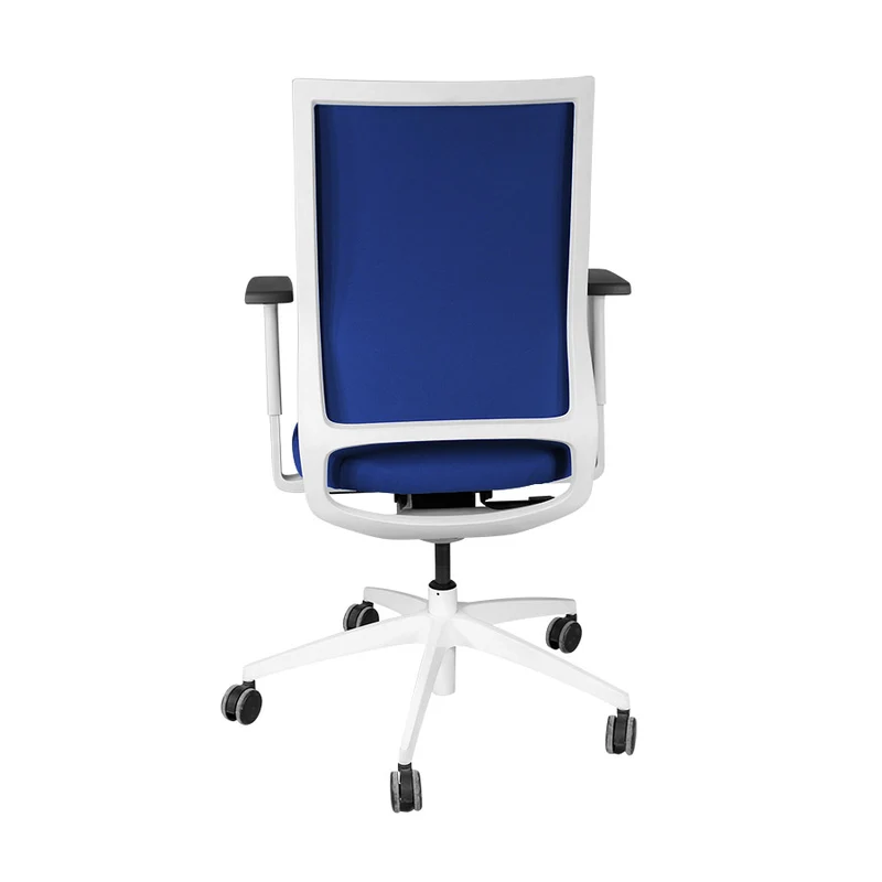 Sedus: Quarterback Office Chair with White Frame in Blue Fabric - Refurbished
