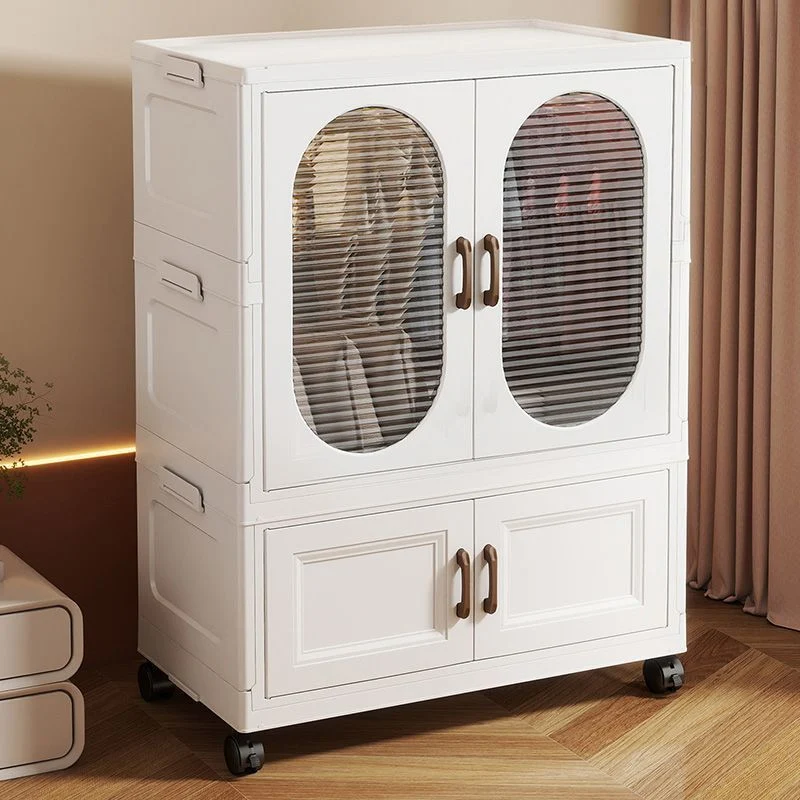 Modern Minimalist PP Rectangular Storage Cabinet Kids' Wardrobe For Bedroom & Living Room