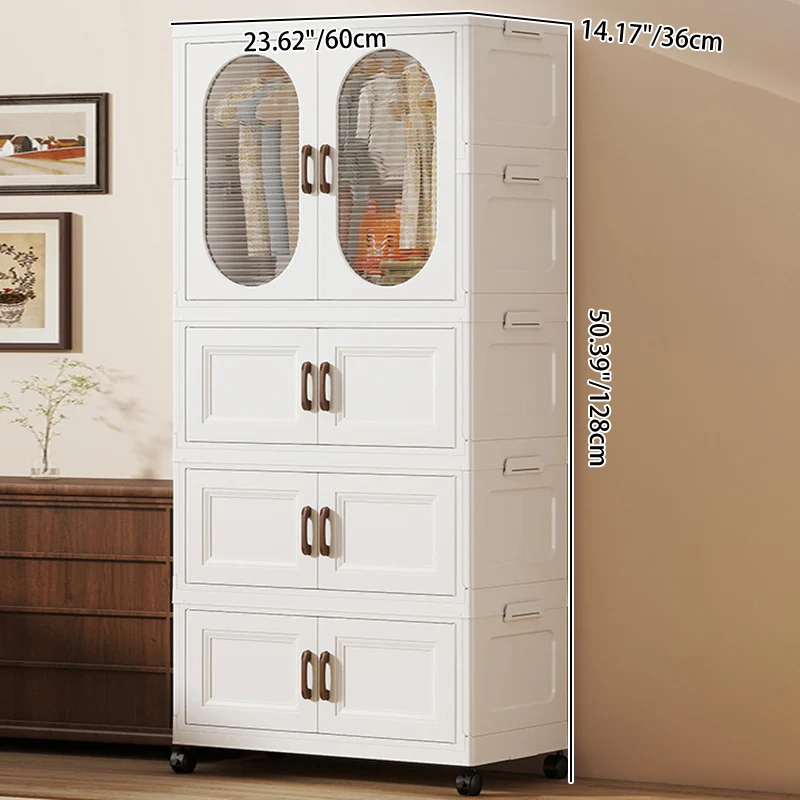 Modern Minimalist PP Rectangular Storage Cabinet Kids' Wardrobe For Bedroom & Living Room