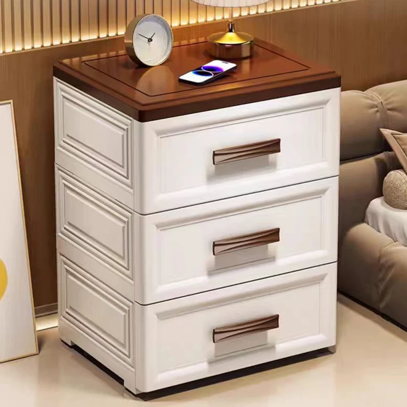 Modern Minimalist PP Rectangular Storage Cabinet 3/4/5/6-Drawer Movable Versatile Organizer For Living Room & Bedroom