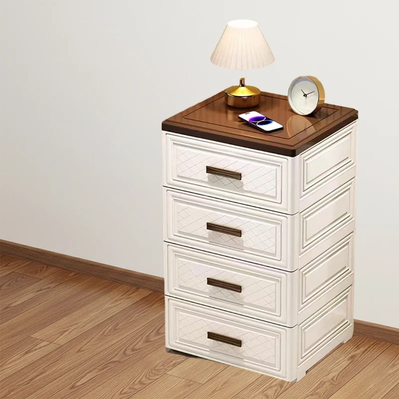 Modern Minimalist PP Rectangular Storage Cabinet 3/4/5/6-Drawer Movable Versatile Organizer For Living Room & Bedroom