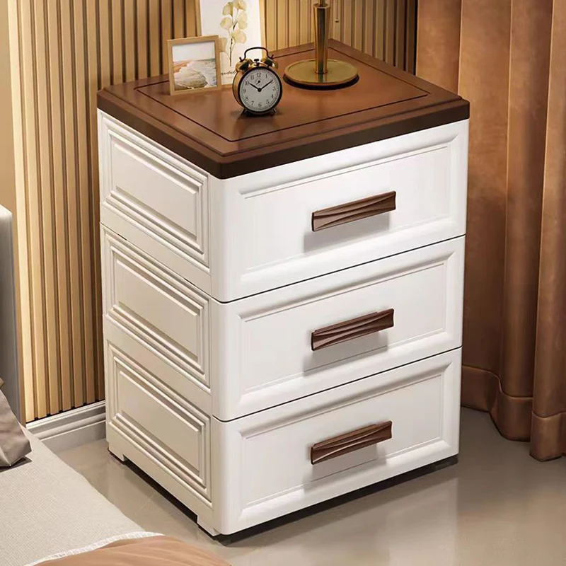 Modern Minimalist PP Rectangular Storage Cabinet 3/4/5/6-Drawer Movable Versatile Organizer For Living Room & Bedroom