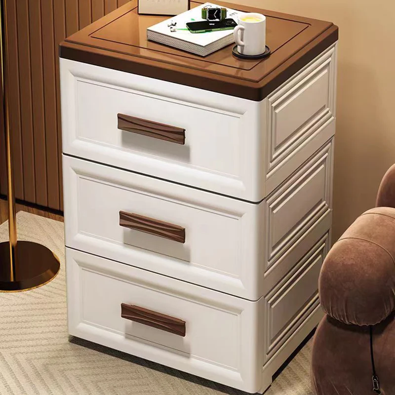 Modern Minimalist PP Rectangular Storage Cabinet 3/4/5/6-Drawer Movable Versatile Organizer For Living Room & Bedroom
