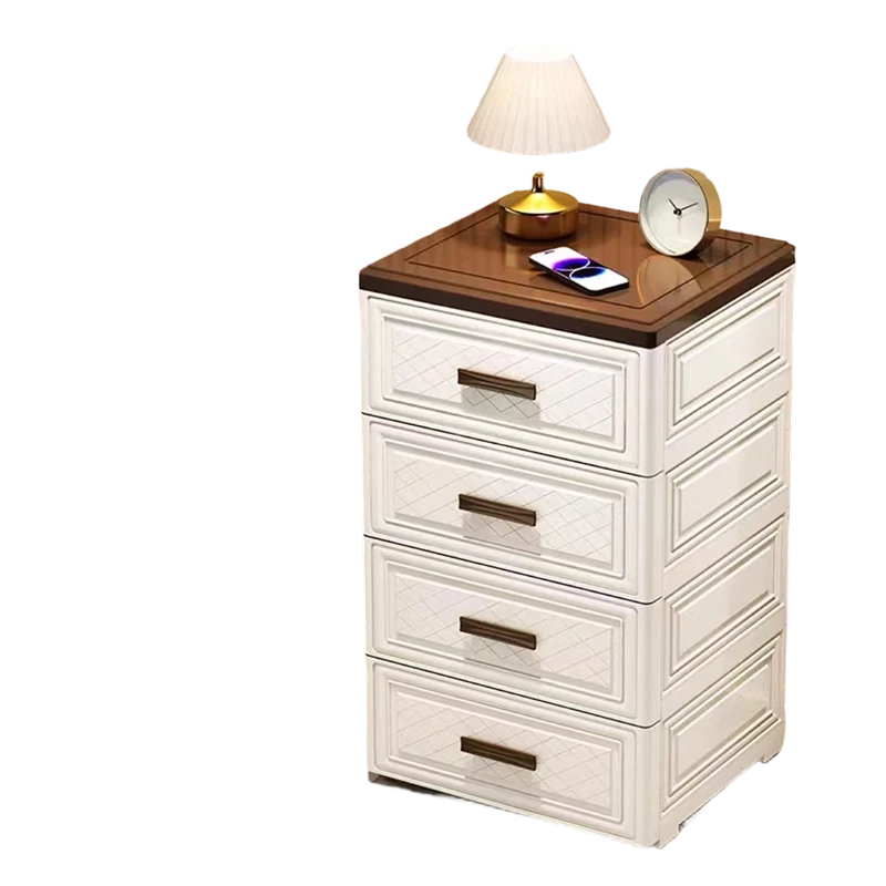 Modern Minimalist PP Rectangular Storage Cabinet 3/4/5/6-Drawer Movable Versatile Organizer For Living Room & Bedroom