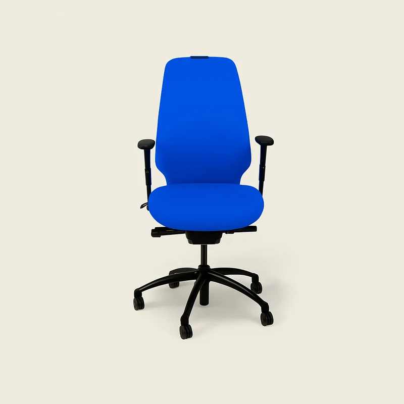 RH Logic: 400 Blue High Back Ergonomic Office Chair - Refurbished