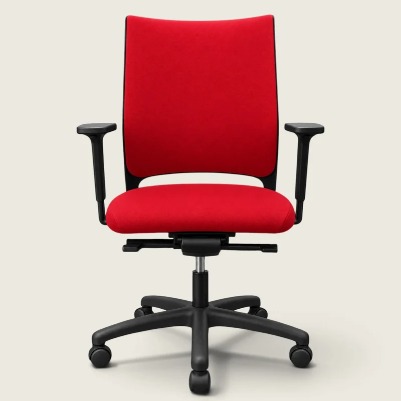 Sedus: Quarterback Task Chair in Red Fabric with a Red Fabric Back - Refurbished