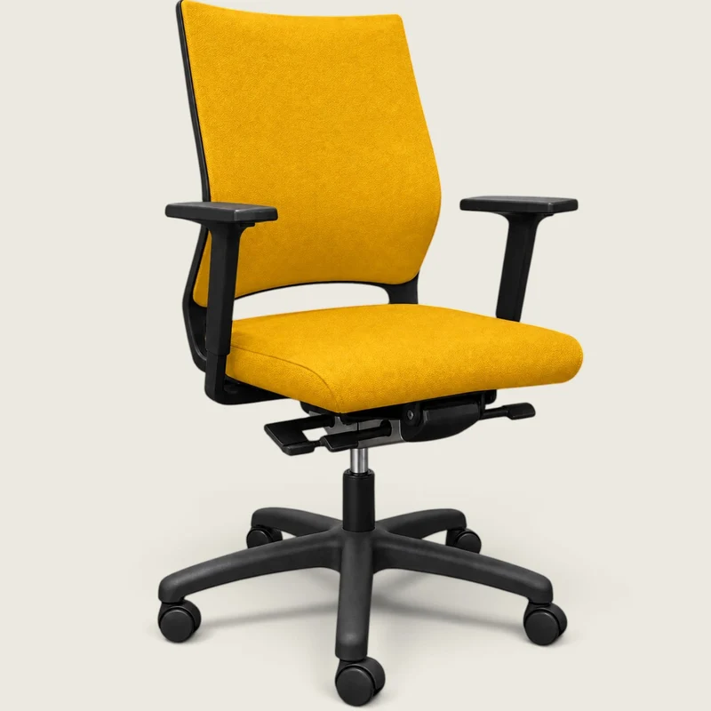 Sedus: Quarterback Task Chair in Yellow Fabric with a Yellow Fabric Back - Refurbished