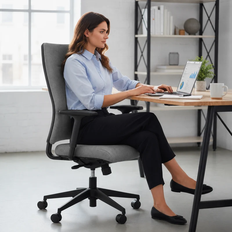 Sedus: Quarterback Task Chair in Grey Fabric with a Grey Fabric Back - Refurbished