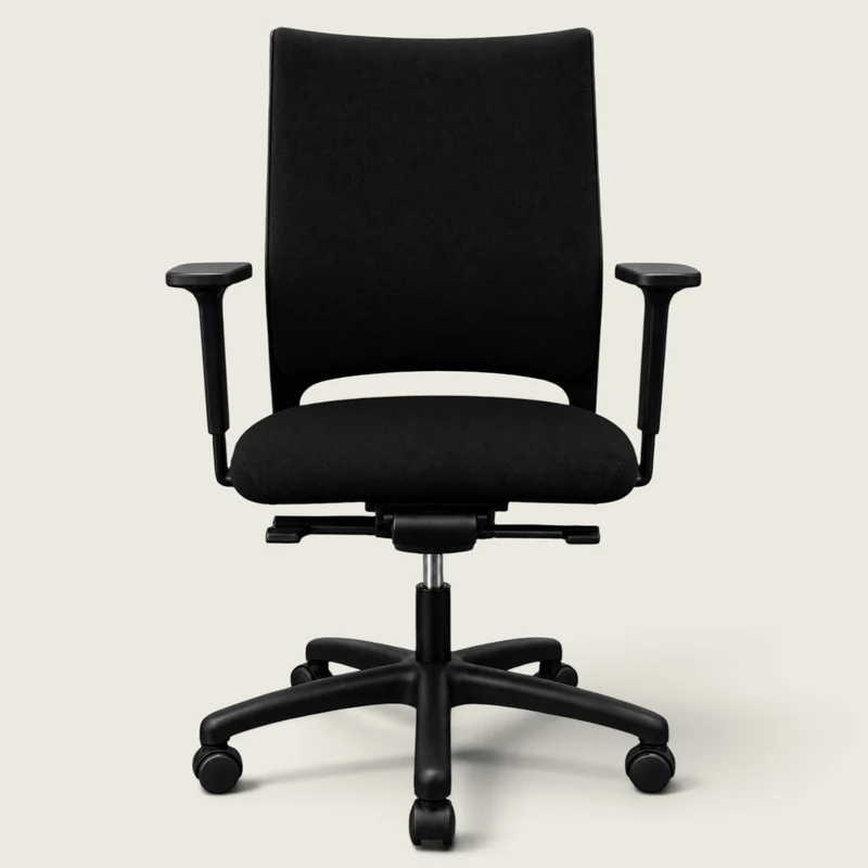 Sedus: Quarterback Task Chair in Black Fabric with a Black Fabric Back Refurbished
