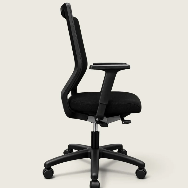 Sedus: Quarterback Task Chair in Black Fabric with a Black Fabric Back Refurbished