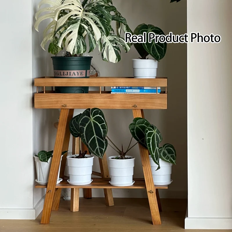 Modern Minimalist Solid Pine Wood Rectangular 2-Tier Shelving Unit & Storage Shelf For Living Room
