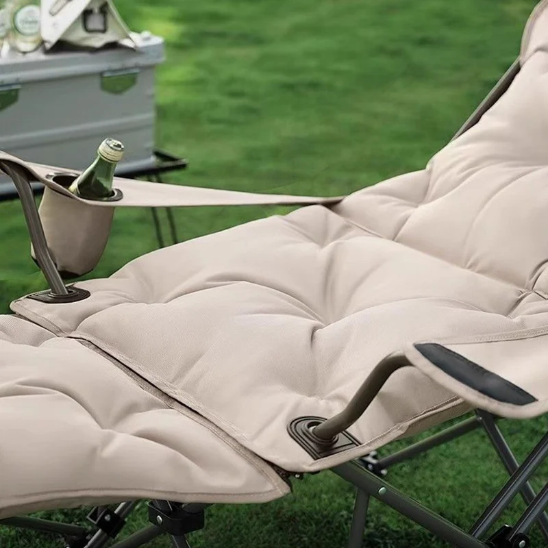 Modern Minimalist Oxford Fabric Carbon Steel Foldable Rectangular Reclining Chair Portable Folding Lounge Chair For Outdoor Patio
