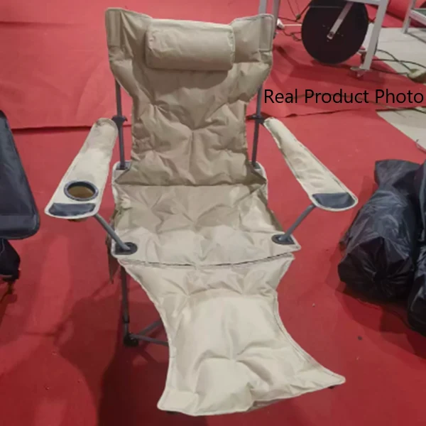 Modern Minimalist Oxford Fabric Carbon Steel Foldable Rectangular Reclining Chair Portable Folding Lounge Chair For Outdoor Patio