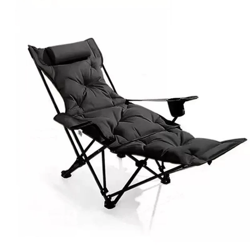 Modern Minimalist Oxford Fabric Carbon Steel Foldable Rectangular Reclining Chair Portable Folding Lounge Chair For Outdoor Patio