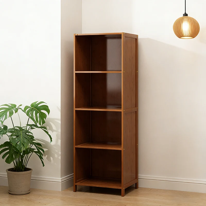 Traditional Chinese Bamboo Rattan Glass Rectangular Storage Cabinet With 2/3/4/5/6 Storage For Living Room