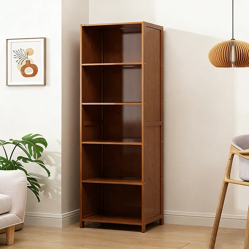 Traditional Chinese Bamboo Rattan Glass Rectangular Storage Cabinet With 2/3/4/5/6 Storage For Living Room