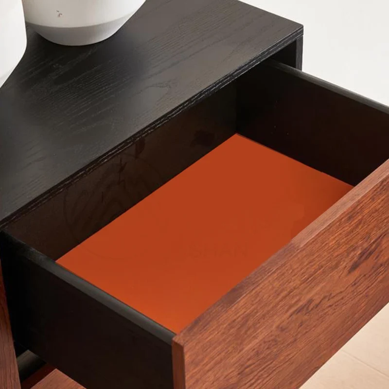 Traditional French Rubber Wood Plywood Wave Rectangular Storage Cabinet With 1/2 Storage For Living Room