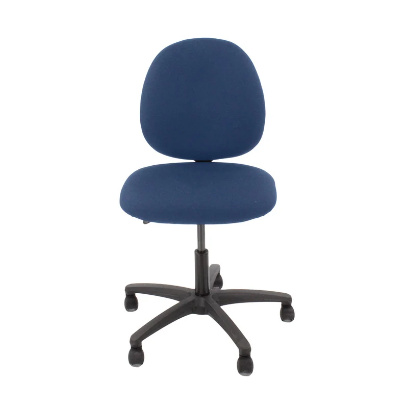 Saxen: Scoop Operator Chair in Blue Fabric Without Arms - Refurbished