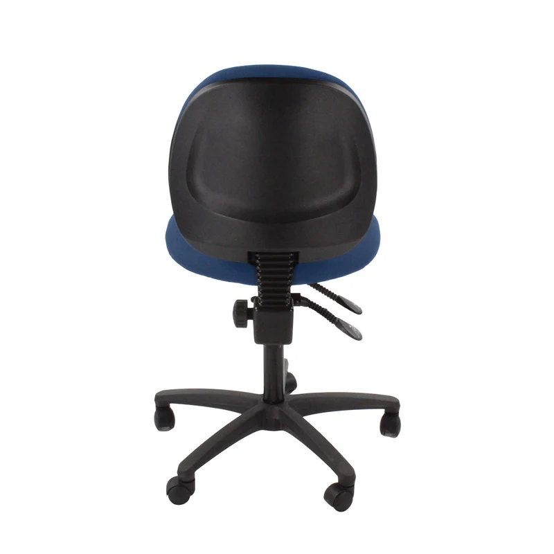 Saxen: Scoop Operator Chair in Blue Fabric Without Arms - Refurbished