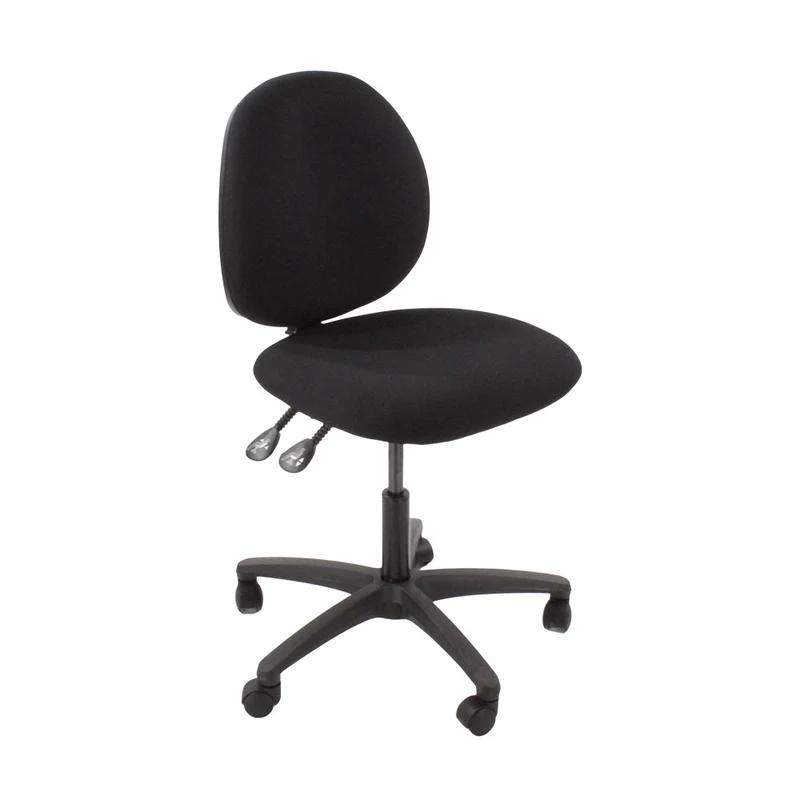 Saxen: Scoop Operator Chair in Black Fabric Without Arms - Refurbished