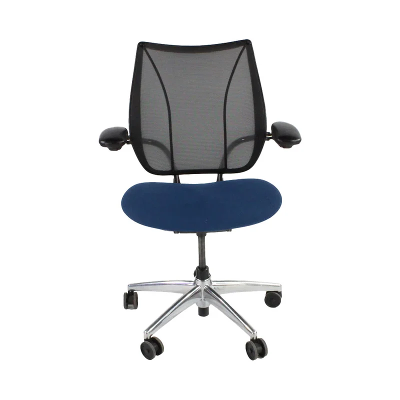 Humanscale: Liberty Task Chair in Blue Fabric with Aluminium Frame - Refurbished