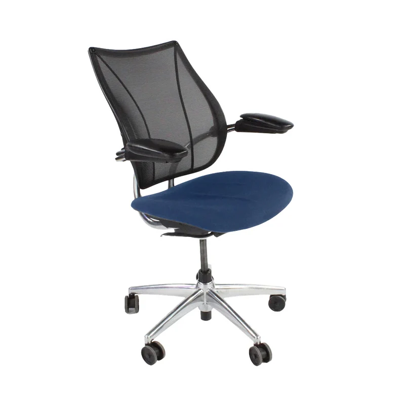 Humanscale: Liberty Task Chair in Blue Fabric with Aluminium Frame - Refurbished