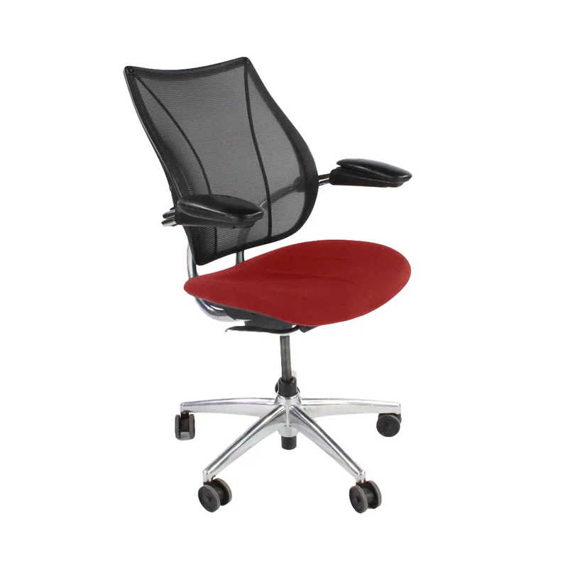 Humanscale: Liberty Task Chair in Red Fabric with Aluminium Frame - Refurbished