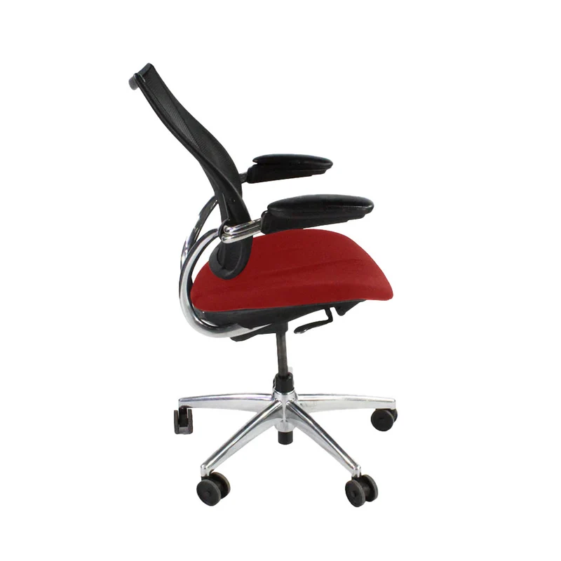 Humanscale: Liberty Task Chair in Red Fabric with Aluminium Frame - Refurbished