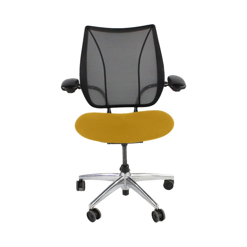 Humanscale: Liberty Task Chair in Yellow Fabric with Aluminium Frame - Refurbished