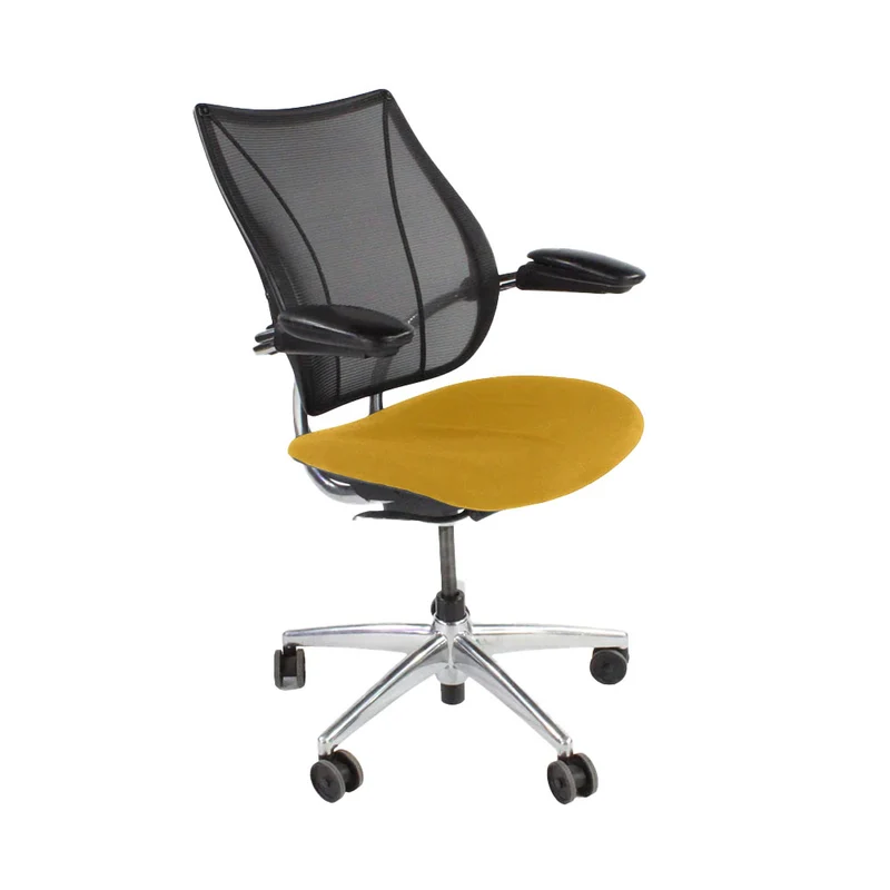 Humanscale: Liberty Task Chair in Yellow Fabric with Aluminium Frame - Refurbished