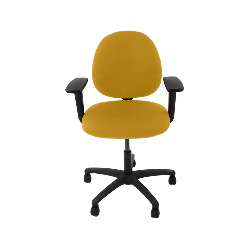Saxen: Scoop Operator Chair in Yellow Fabric - Refurbished