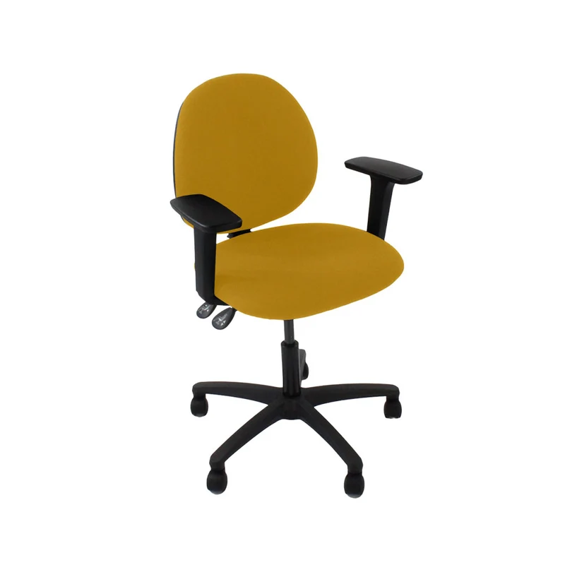 Saxen: Scoop Operator Chair in Yellow Fabric - Refurbished