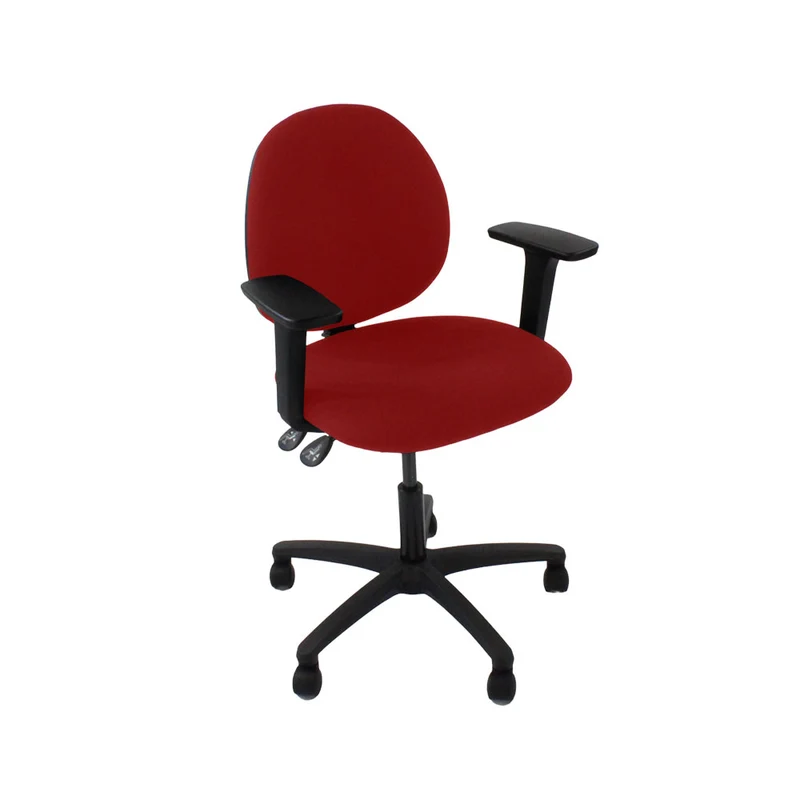 Saxen: Scoop Operator Chair in Red Fabric - Refurbished