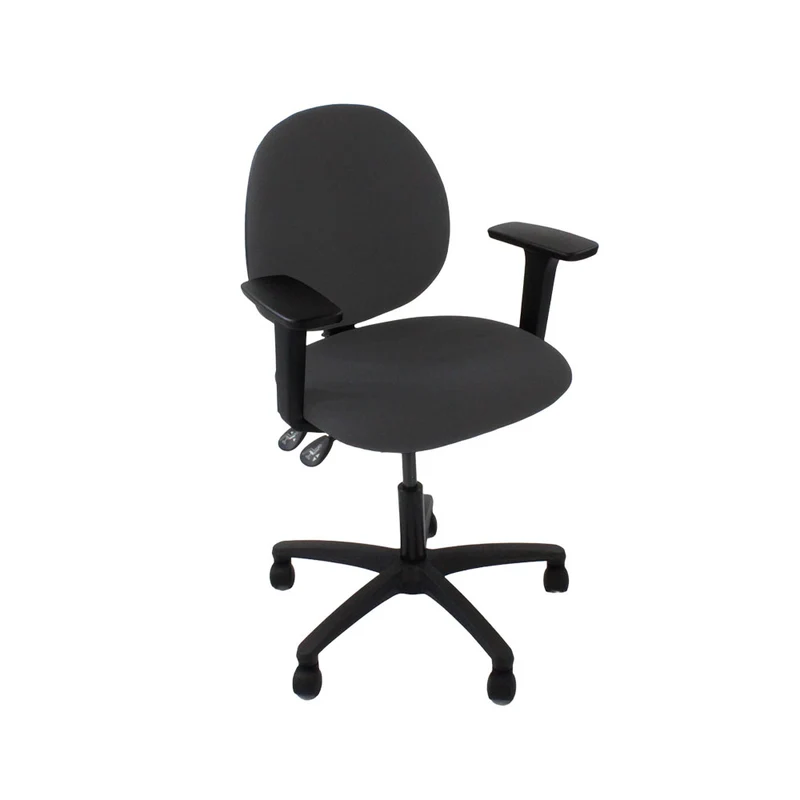 Saxen: Scoop Operator Chair in Grey Fabric - Refurbished
