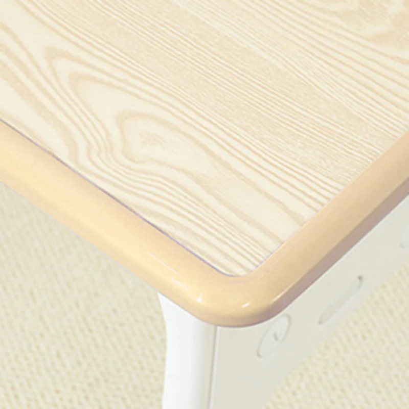 Modern Minimalist MDF PP Rounded Rectangular Kids Study Desk With 2-Tier For Living Room