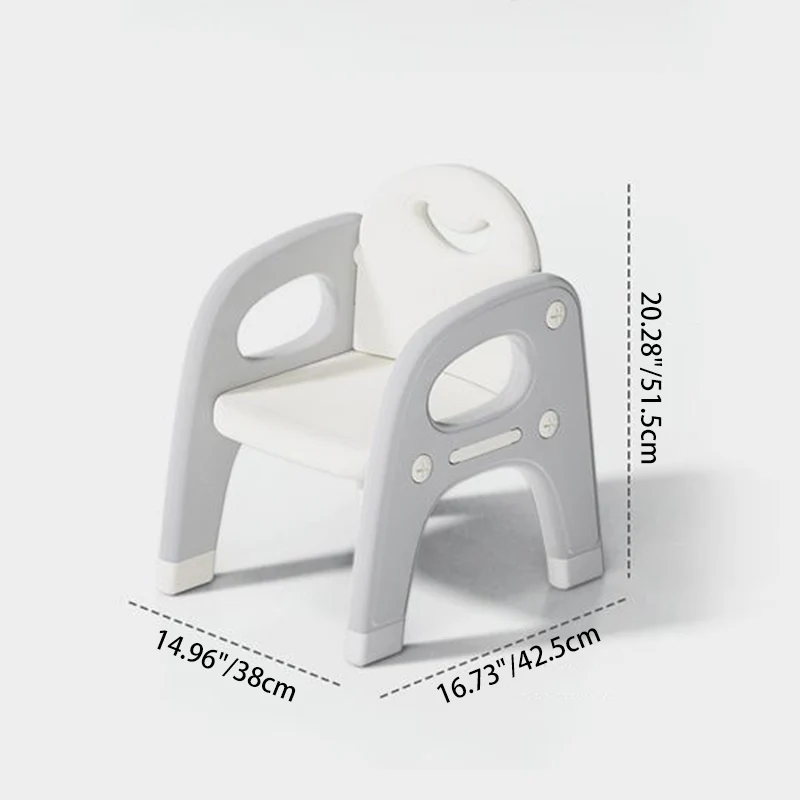 Modern Minimalist PE Geometric Curved Kids Study Desk Chair Set With 2-Tier For Living Room