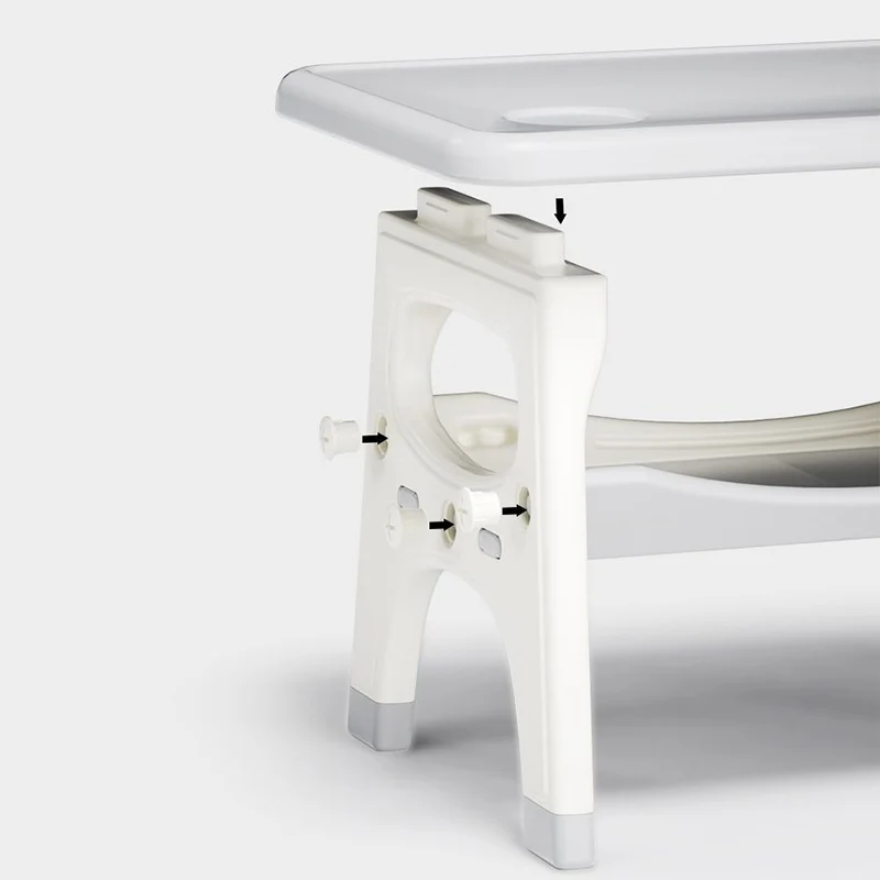 Modern Minimalist PE Geometric Curved Kids Study Desk Chair Set With 2-Tier For Living Room