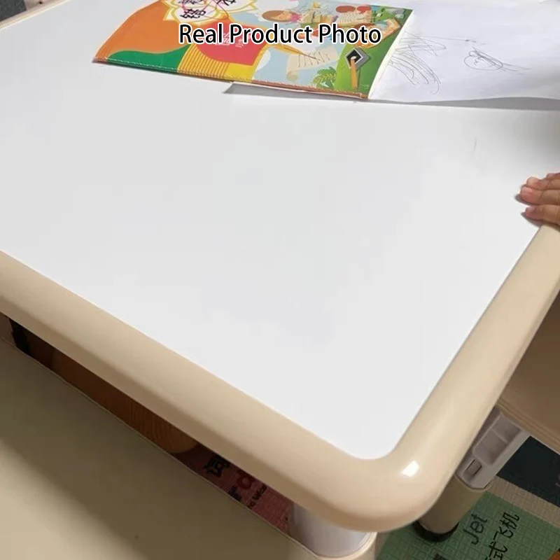Modern Minimalist MDF PP Cylinder Rectangular Kids Study Table Chair Set With Adjustable Height For Living Room