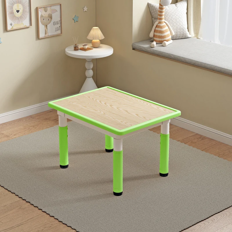 Modern Minimalist MDF PP Cylinder Rectangular Kids Study Table Chair Set With Adjustable Height For Living Room