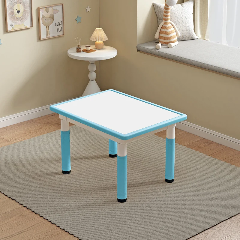 Modern Minimalist MDF PP Cylinder Rectangular Kids Study Table Chair Set With Adjustable Height For Living Room