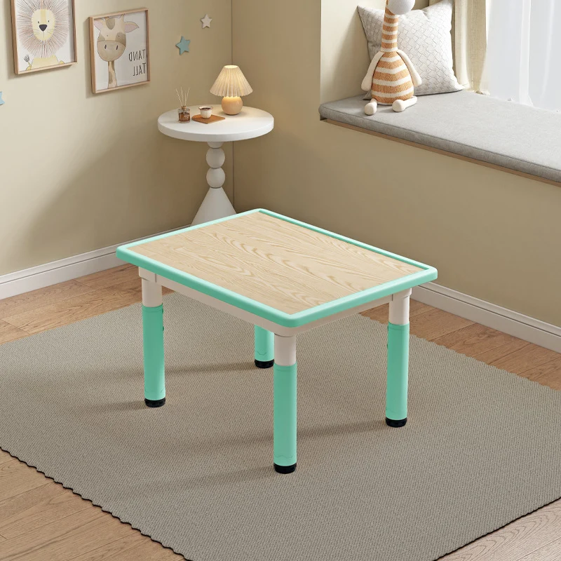 Modern Minimalist MDF PP Cylinder Rectangular Kids Study Table Chair Set With Adjustable Height For Living Room