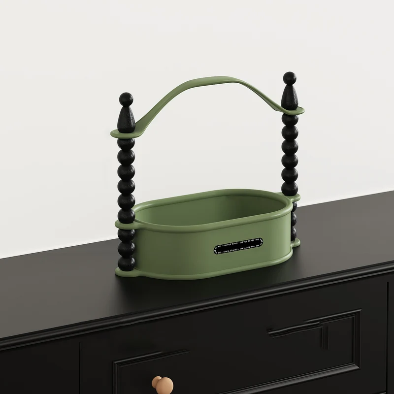 Contemporary Nordic High-Density Resin Oak Wood Oval Desktop Storage Shelf 1/2-Tier For Living Room & Entryway