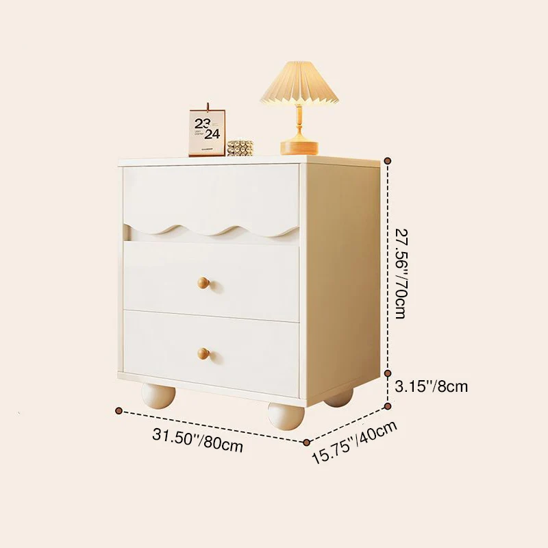 Traditional French Melamine-faced Board Pine Wood Legs Ripple Rectangular Storage Cabinet With 3/4 Drawers For Living Room