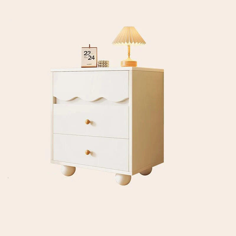 Traditional French Melamine-faced Board Pine Wood Legs Ripple Rectangular Storage Cabinet With 3/4 Drawers For Living Room