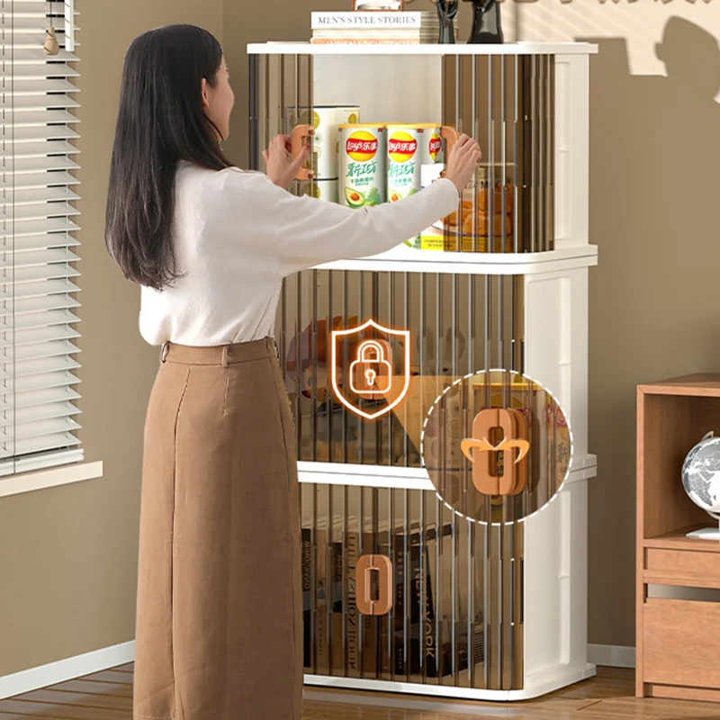 Modern Minimalist PP PET HIPS Curved Square Folding Storage Cabinet With 1 Storage For Bedroom