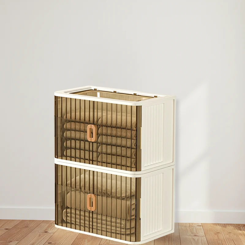 Modern Minimalist PP PET HIPS Curved Square Folding Storage Cabinet With 1 Storage For Bedroom