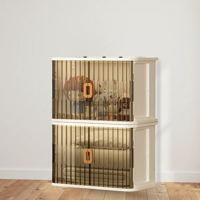 Modern Minimalist PP PET HIPS Curved Square Folding Storage Cabinet With 1 Storage For Bedroom