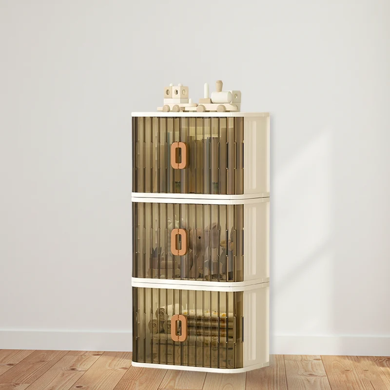 Modern Minimalist PP PET HIPS Curved Square Folding Storage Cabinet With 1 Storage For Bedroom
